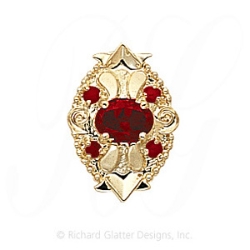 GS312 G - 14 Karat Gold Garnet Slide 